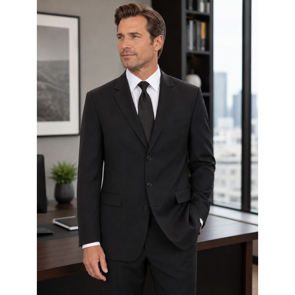 Antonio Panelli Signature Collection Men's Black 100% Wool Suit Jacket 40R Italy